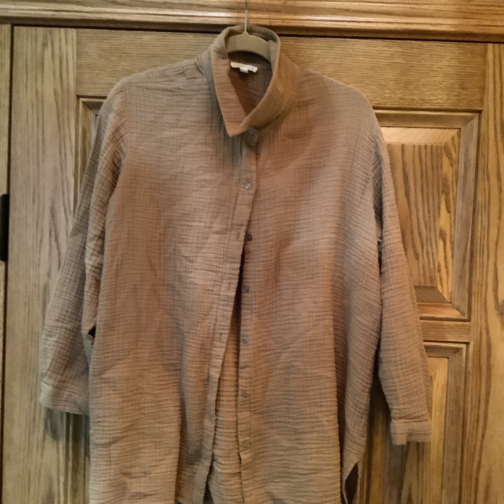 Eileen Fisher Gauze Cinnamon Shirt